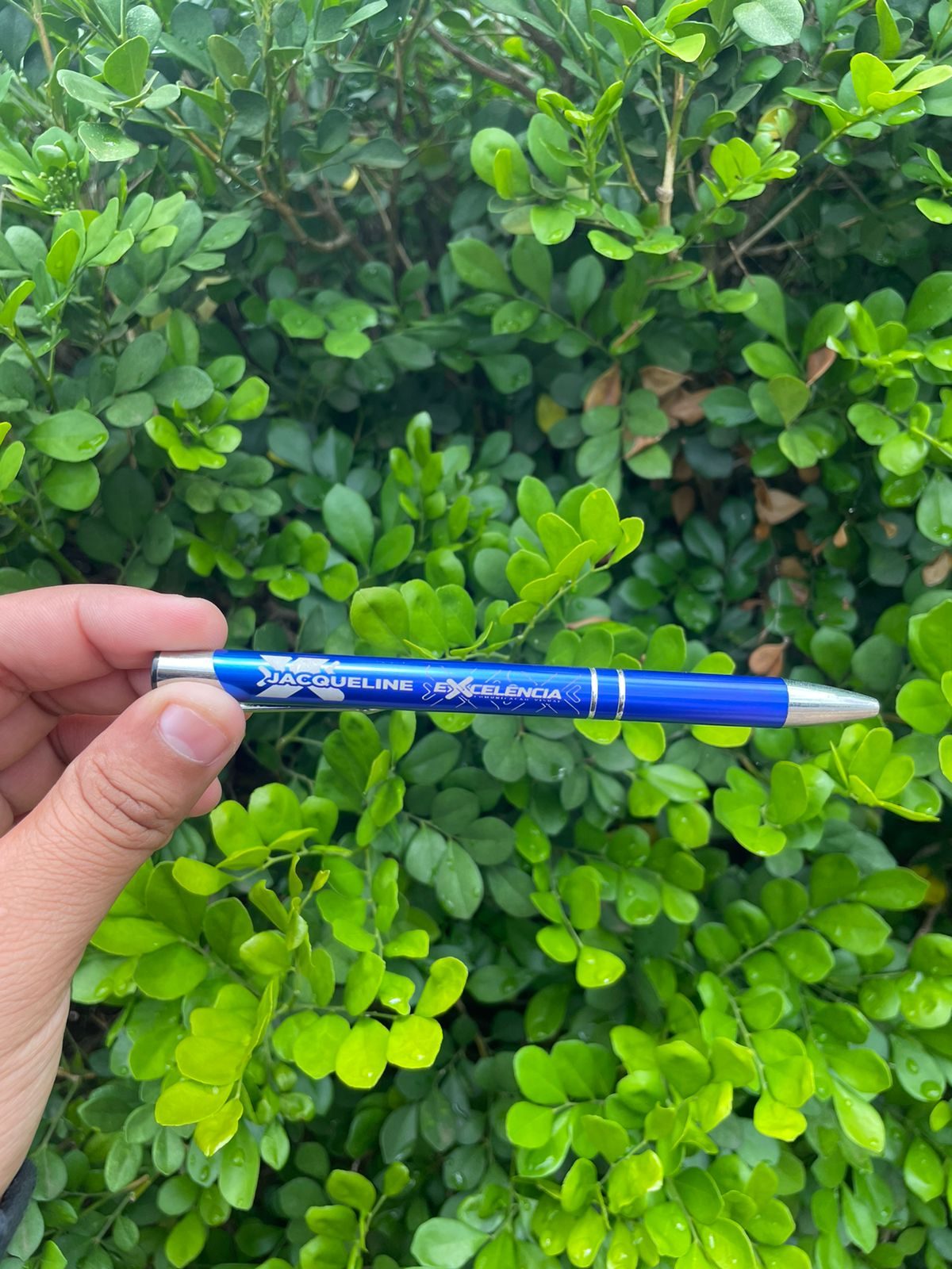 Caneta personalizada da Excelência Comunicação Visual como brinde