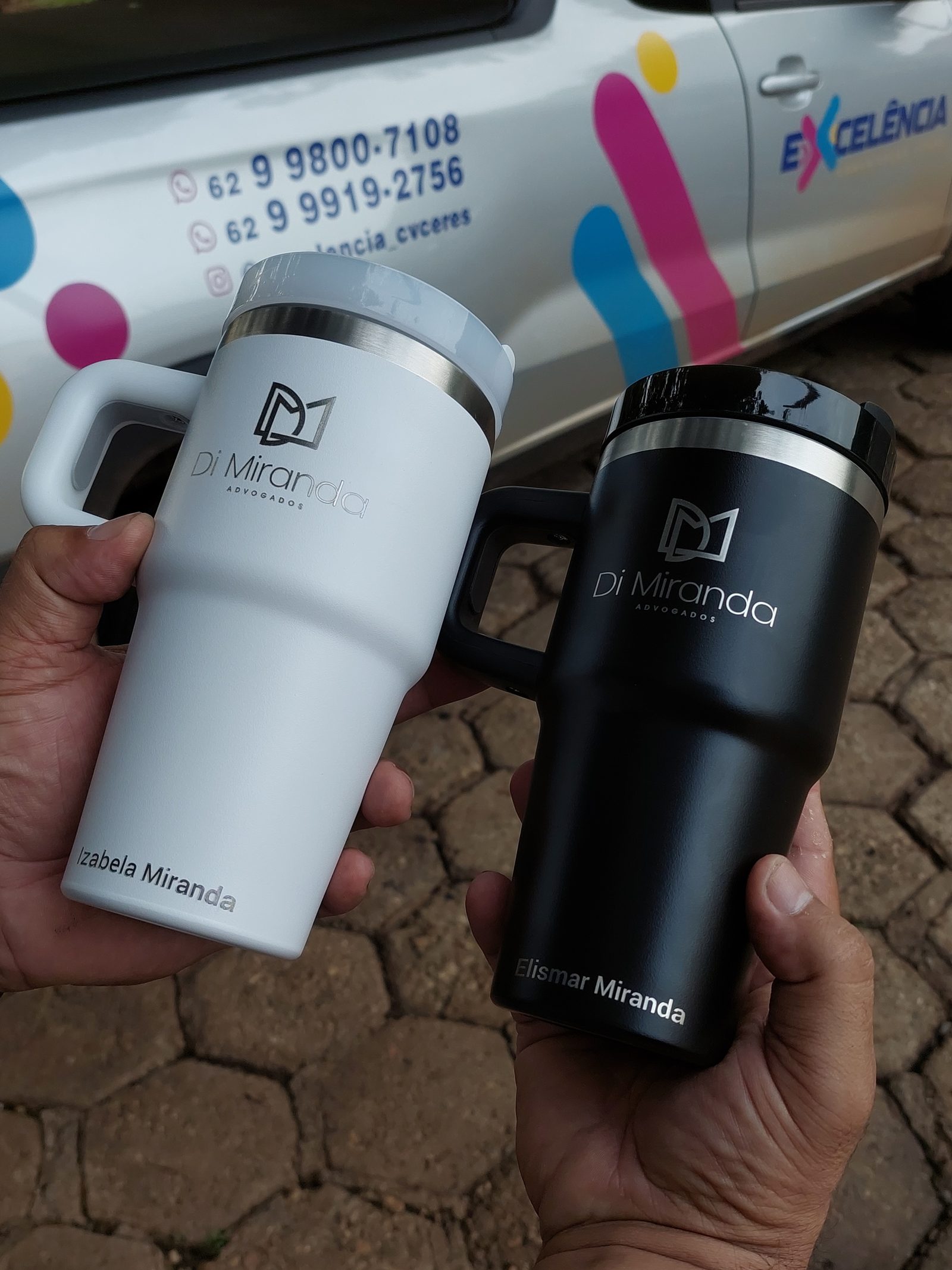 Copos térmicos personalizados De Miranda com gravação a laser